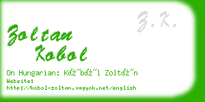 zoltan kobol business card